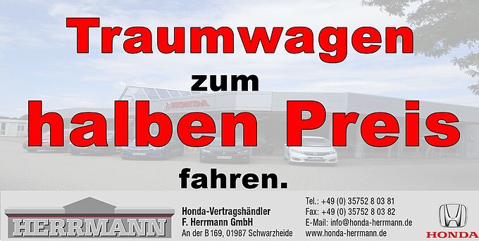 Jetzt zum halben Preis fahren.